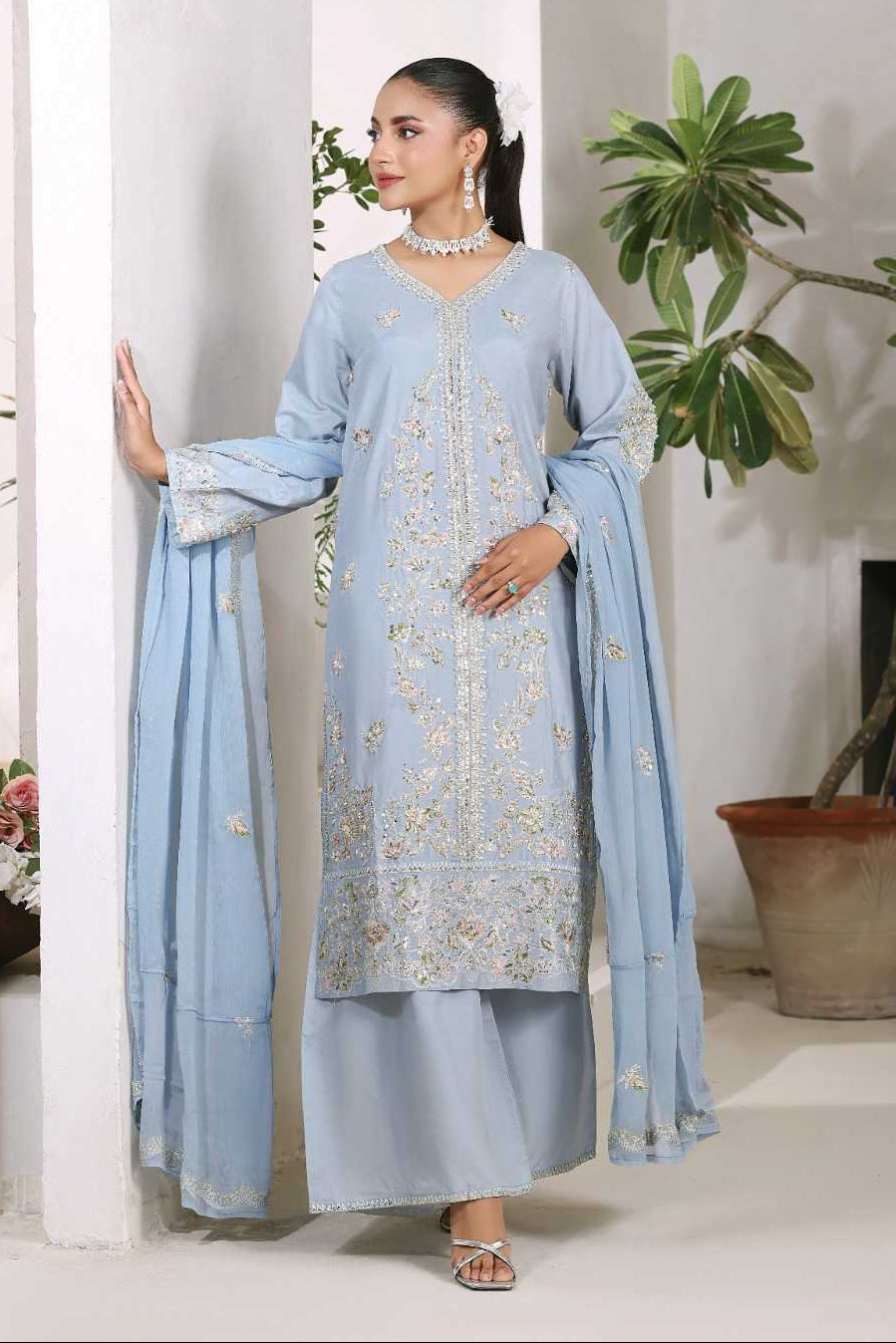 Royal Crystal Aura | 3piece embellished ready to wear women luxury pret