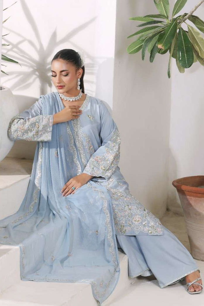 Royal Crystal Aura | 3piece embellished ready to wear women luxury pret