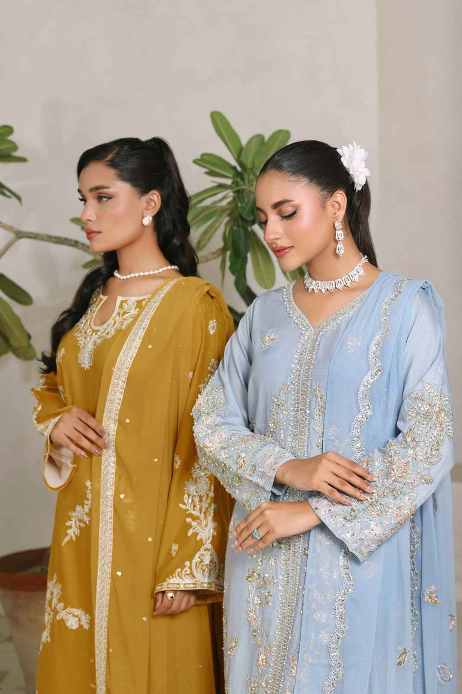 Royal Crystal Aura | 3piece embellished ready to wear women luxury pret