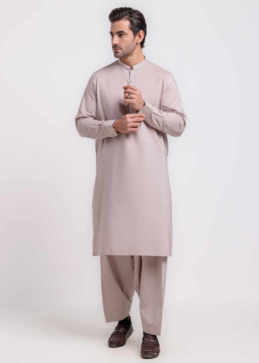 Beige-Cotton-Kurta Shalwar - (M25KSS1002) - Pehnaawaa