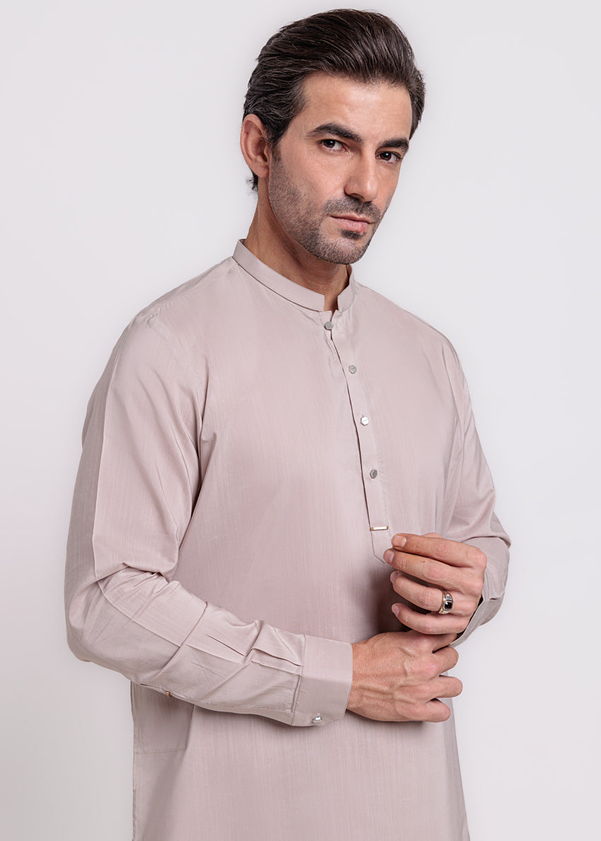 Beige-Cotton-Kurta Shalwar - (M25KSS1002) - Pehnaawaa