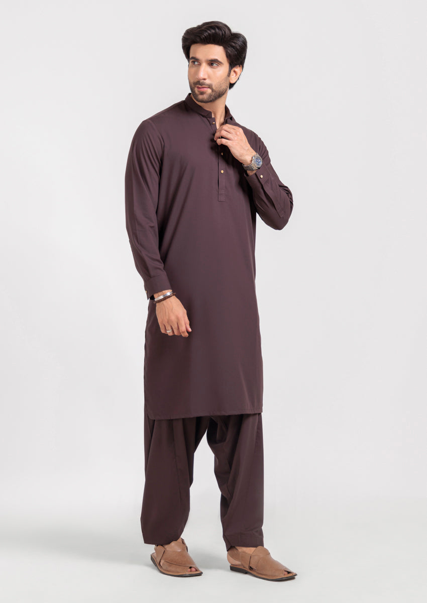 D-Brown-Blended-Kurta Shalwar - (M25KSS1011) - Pehnaawaa