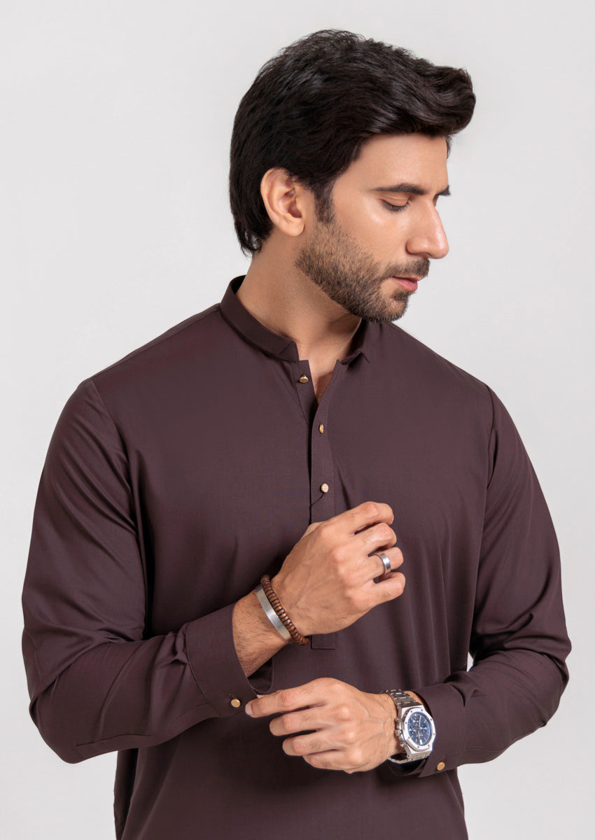 D-Brown-Blended-Kurta Shalwar - (M25KSS1011) - Pehnaawaa