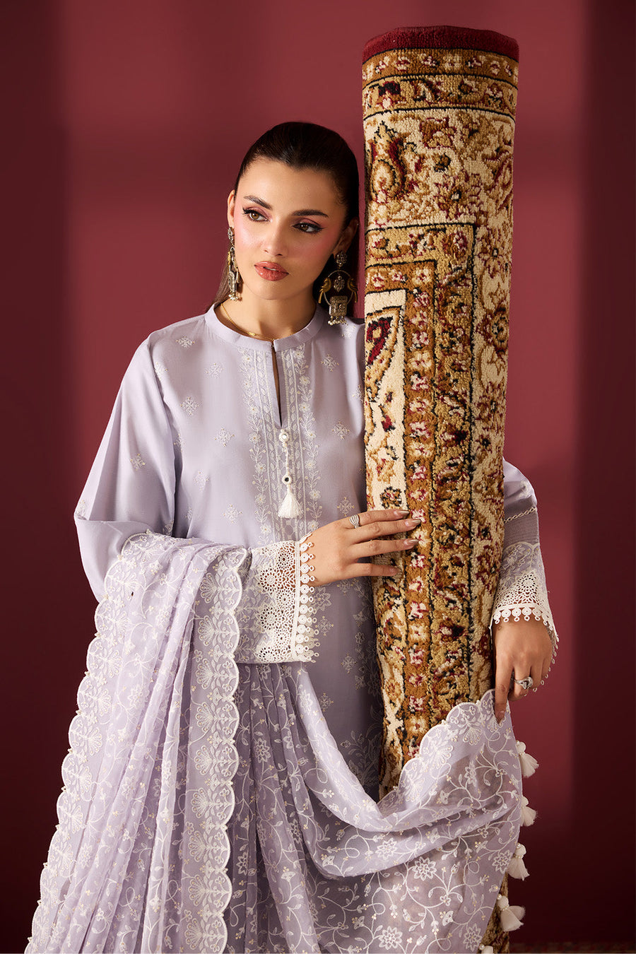 Blossom Grace – Premium Embroidered Festive Lawn 3-Piece Suit - Pehnaawaa