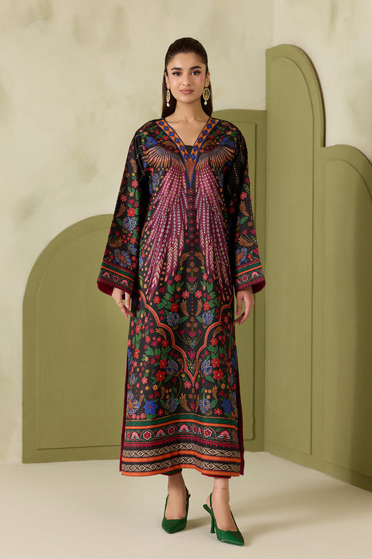 Black Multicolour Printed Lawn Shirt and Trouser Set
