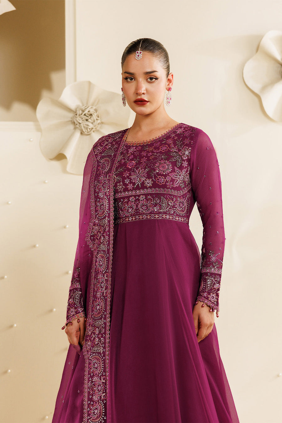Rubyra Embroidered Chiffon 3-Piece Formal Suit | 2293