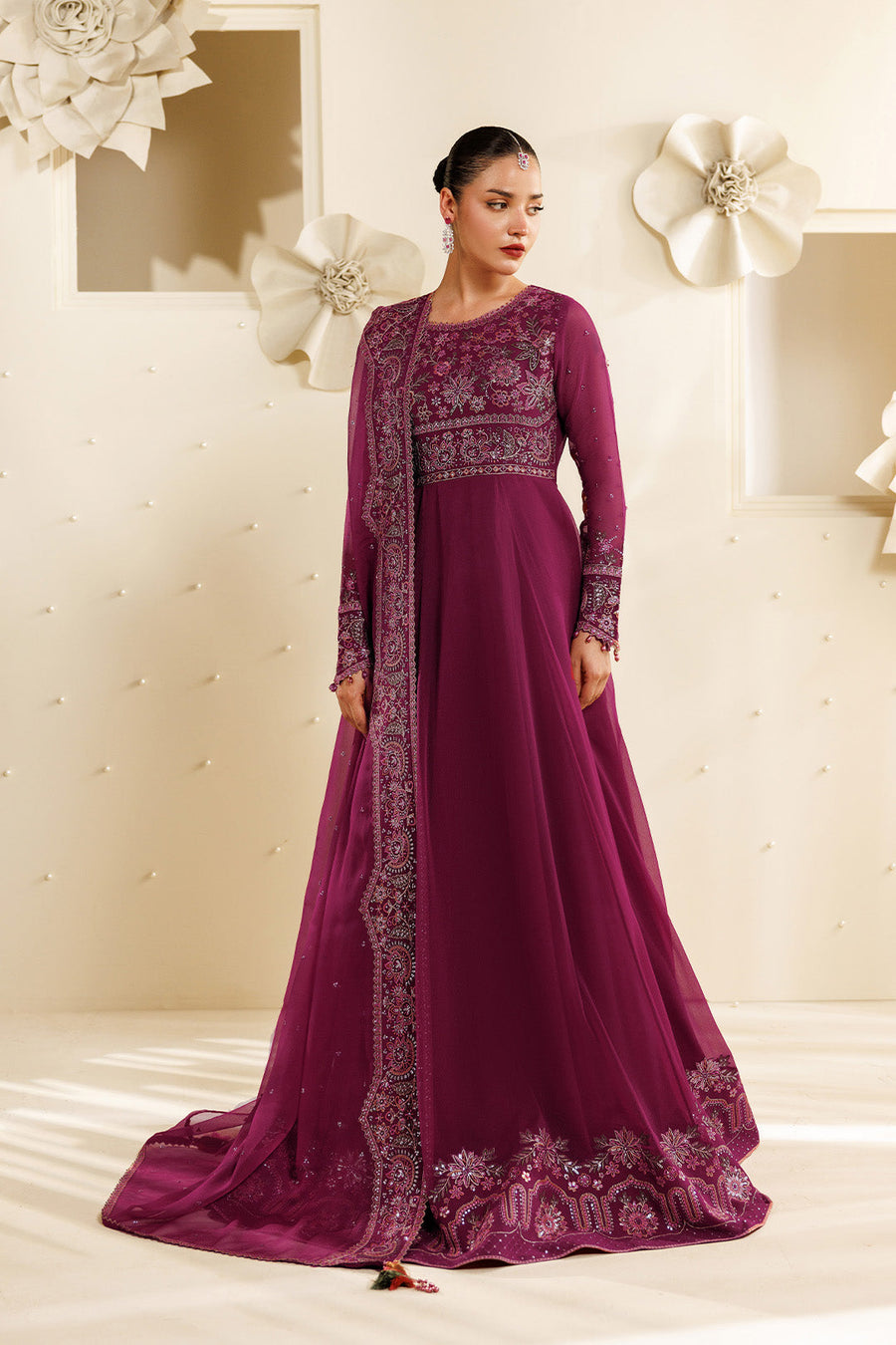 Rubyra Embroidered Chiffon 3-Piece Formal Suit | 2293