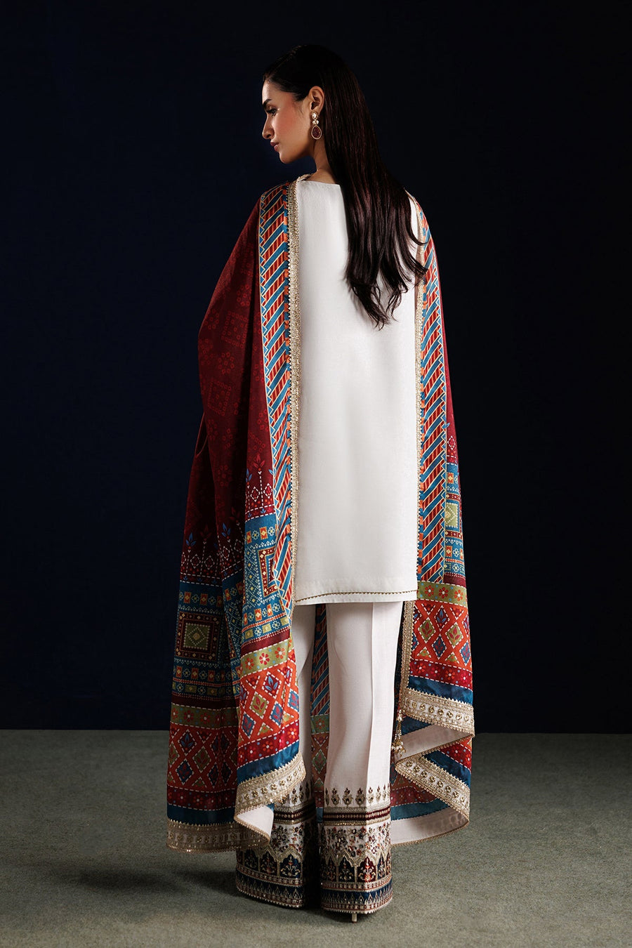 Embroidered Chiffon 3-Piece Formal Suit with Katan Silk Dupatta