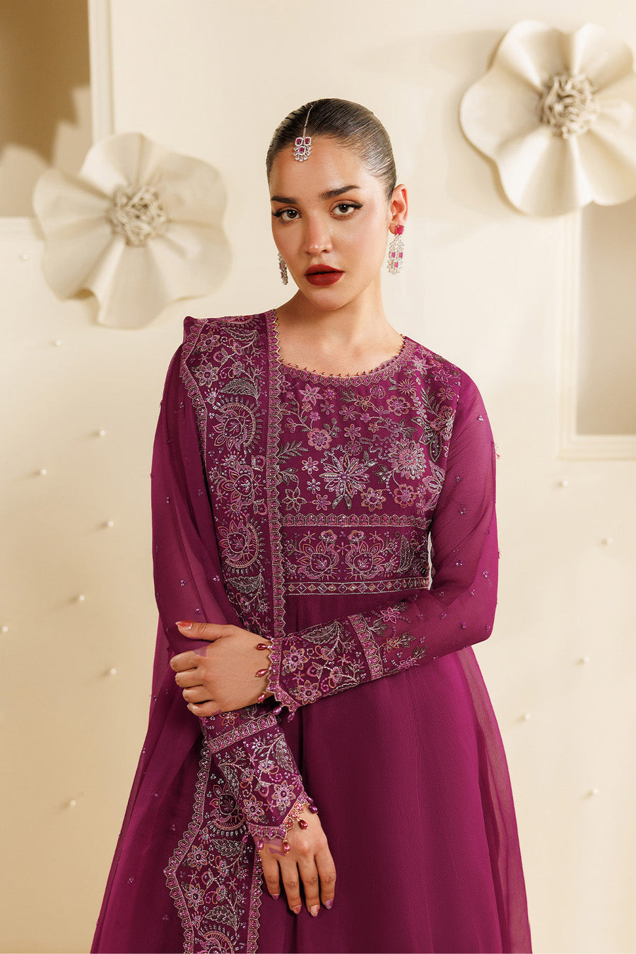 Rubyra Embroidered Chiffon 3-Piece Formal Suit | 2293