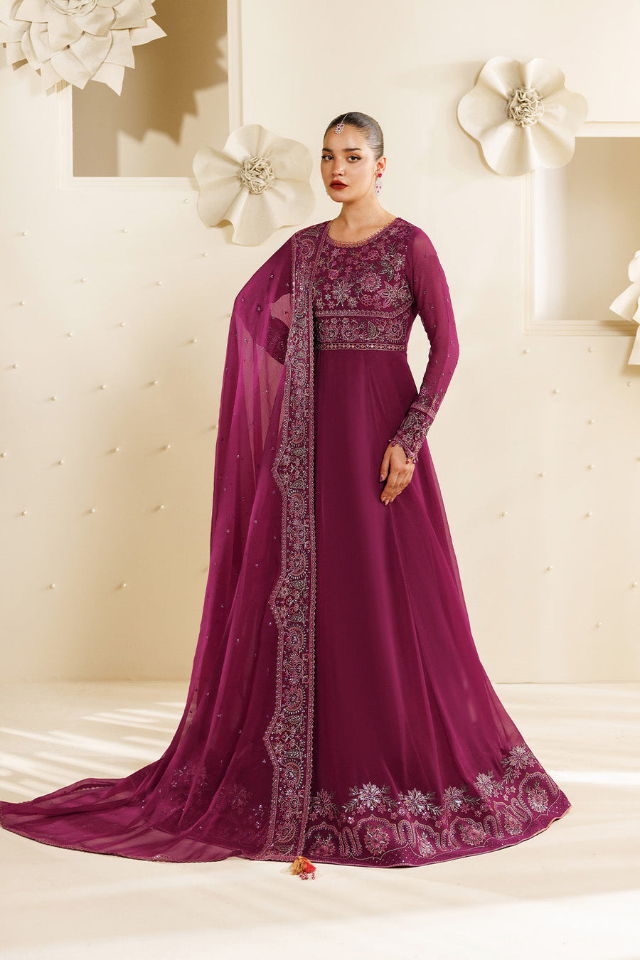 Rubyra Embroidered Chiffon 3-Piece Formal Suit | 2293
