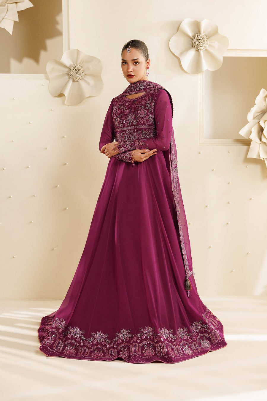 Rubyra Embroidered Chiffon 3-Piece Formal Suit | 2293