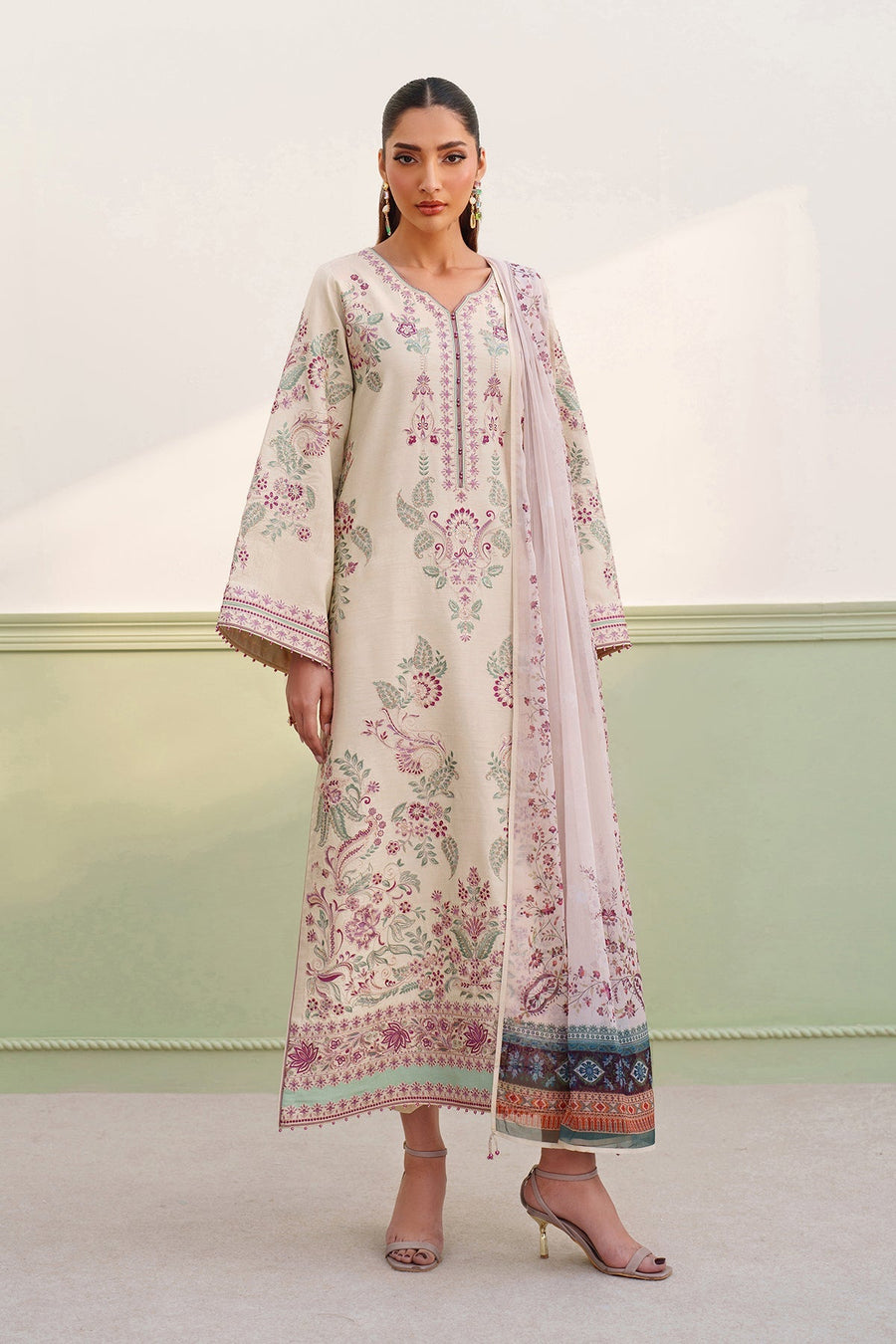 Printed Raw Silk FORMAL | 3-Piece No.2 V2 5T