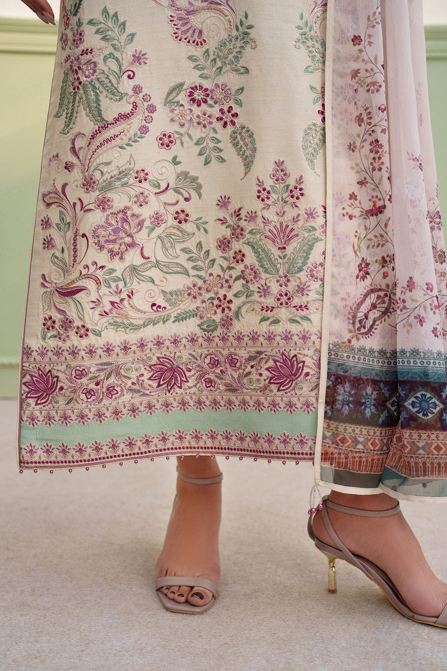 Printed Raw Silk FORMAL | 3-Piece No.2 V2 5T