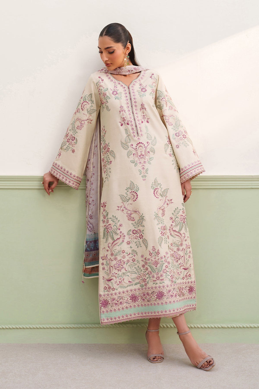 Printed Raw Silk FORMAL | 3-Piece No.2 V2 5T