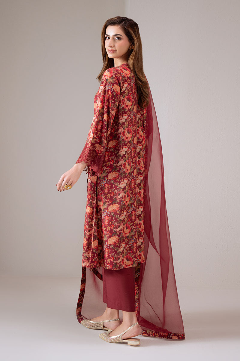 SCARLET SUNSET-2 PC (SHIRT & DUPATTA) - Pehnaawaa