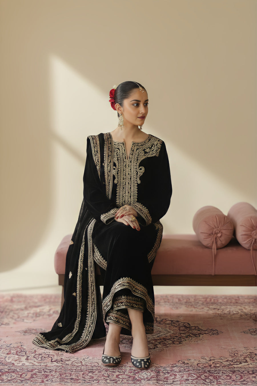 Black Majesty | 3 piece Embroidered Luxury Pret For Women