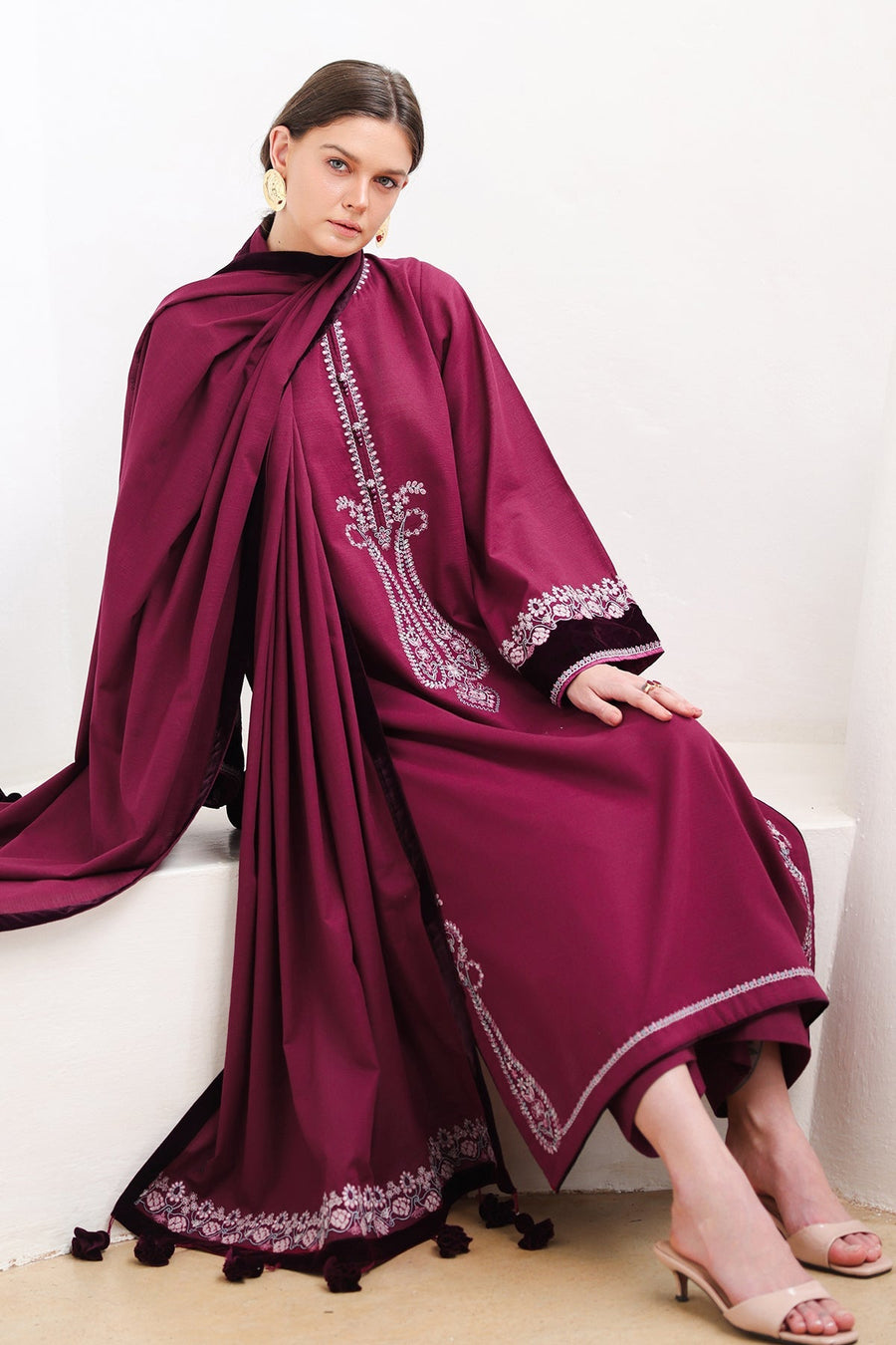 Embroidered Khaddar 3-Piece Pret Suit with Dupatta