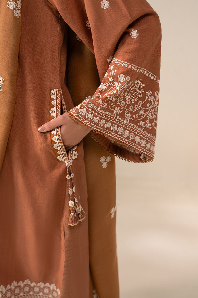 PEACH CARAMEL-2PC (SHIRT & DUPATTA) - Pehnaawaa