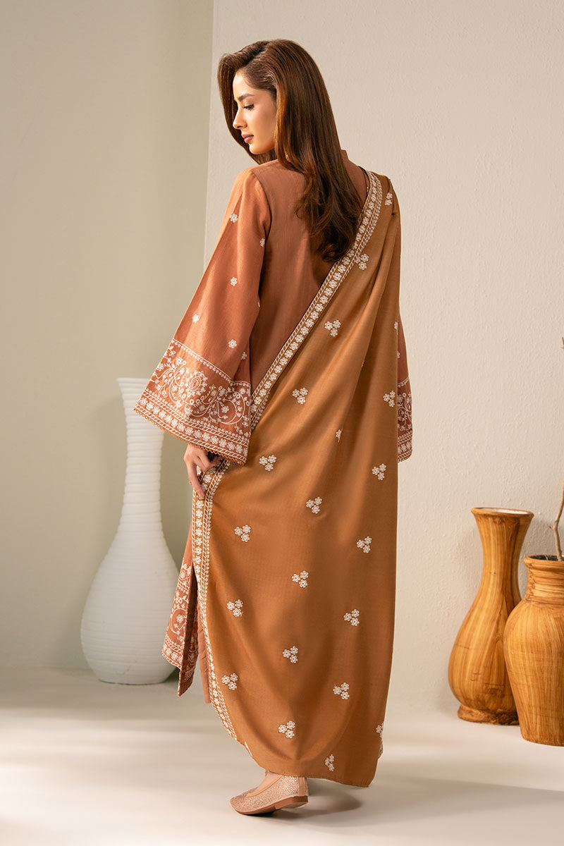 PEACH CARAMEL-2PC (SHIRT & DUPATTA) - Pehnaawaa
