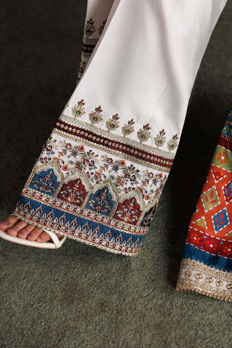 Embroidered Chiffon 3-Piece Formal Suit with Katan Silk Dupatta