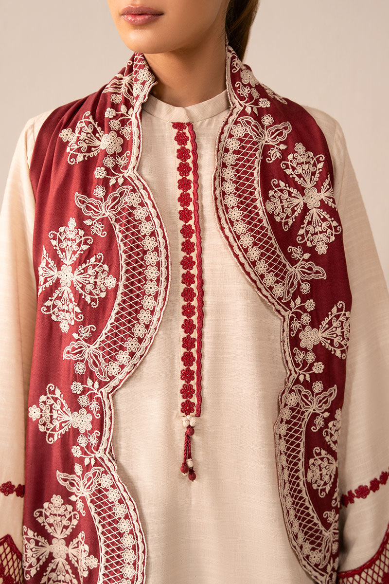 CRIMSON BLUSH-2PC (SHIRT & DUPATTA) - Pehnaawaa