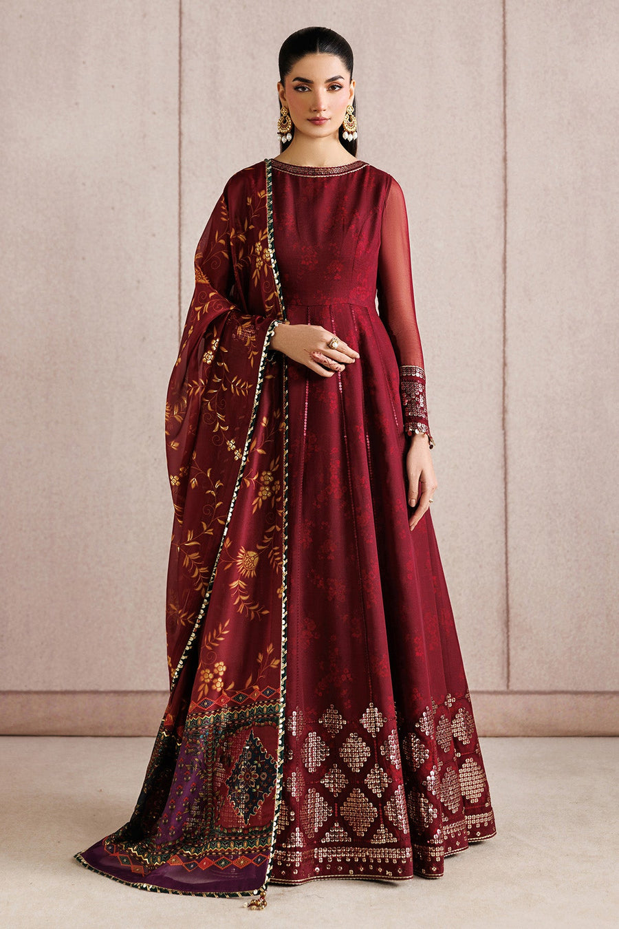 Embroidered Chiffon 3-Piece Formal Suit with Tissue Silk Dupatta