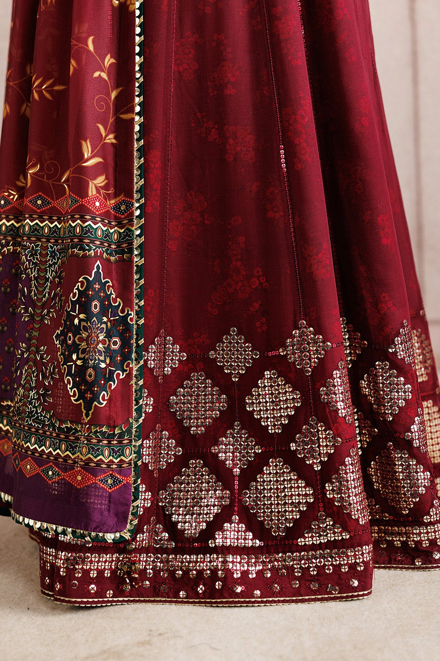 Embroidered Chiffon 3-Piece Formal Suit with Tissue Silk Dupatta