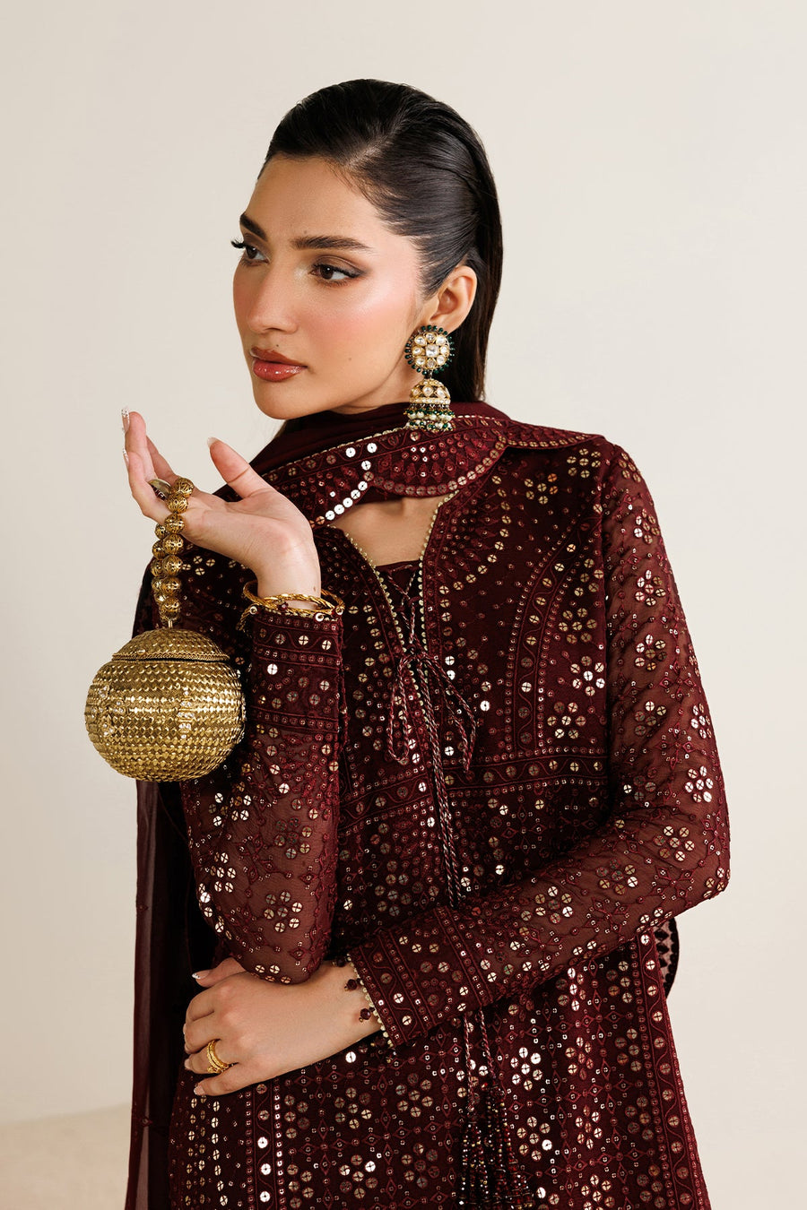 Embroidered Chiffon 3-Piece Formal Suit with Embroidered Dupatta