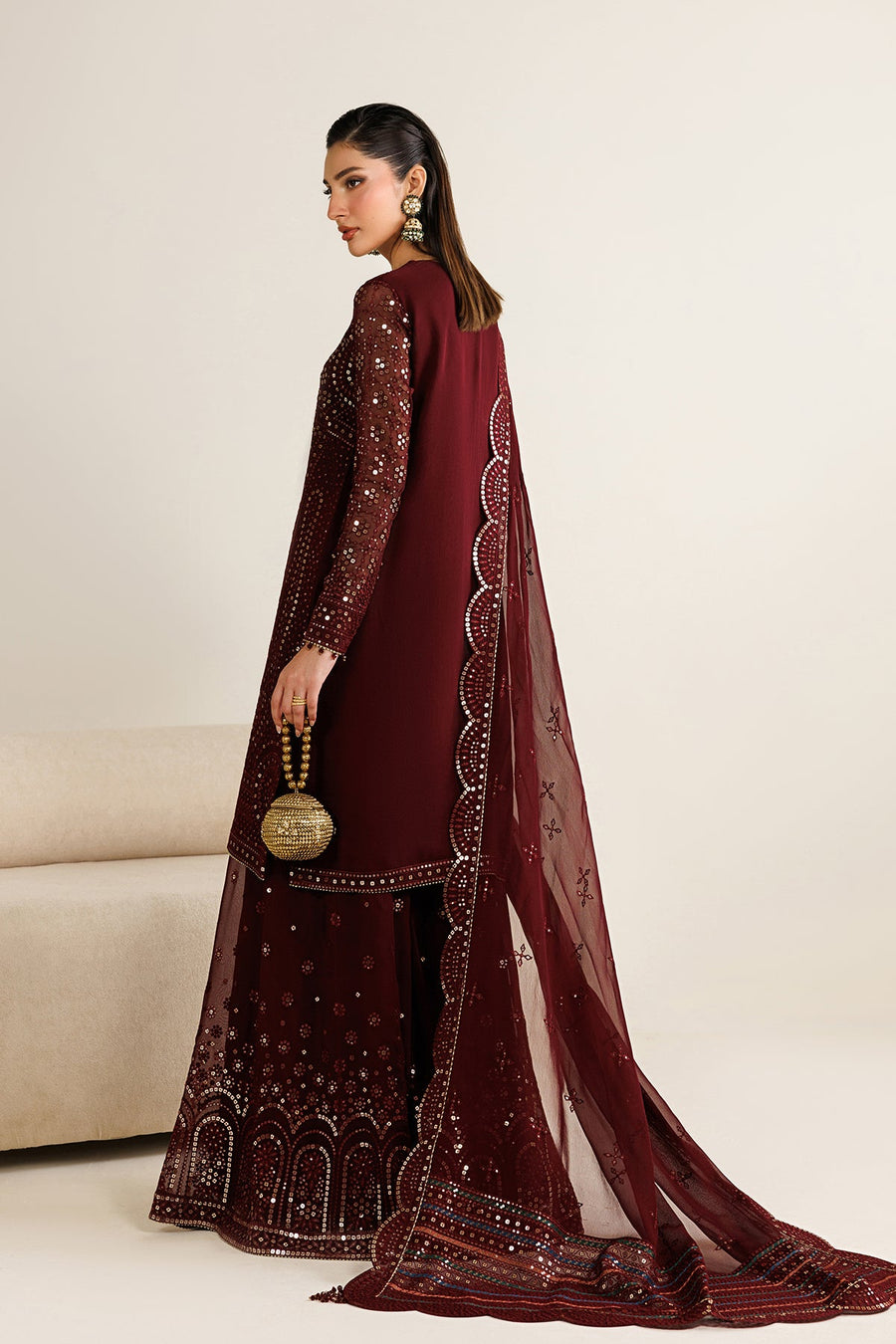 Embroidered Chiffon 3-Piece Formal Suit with Embroidered Dupatta