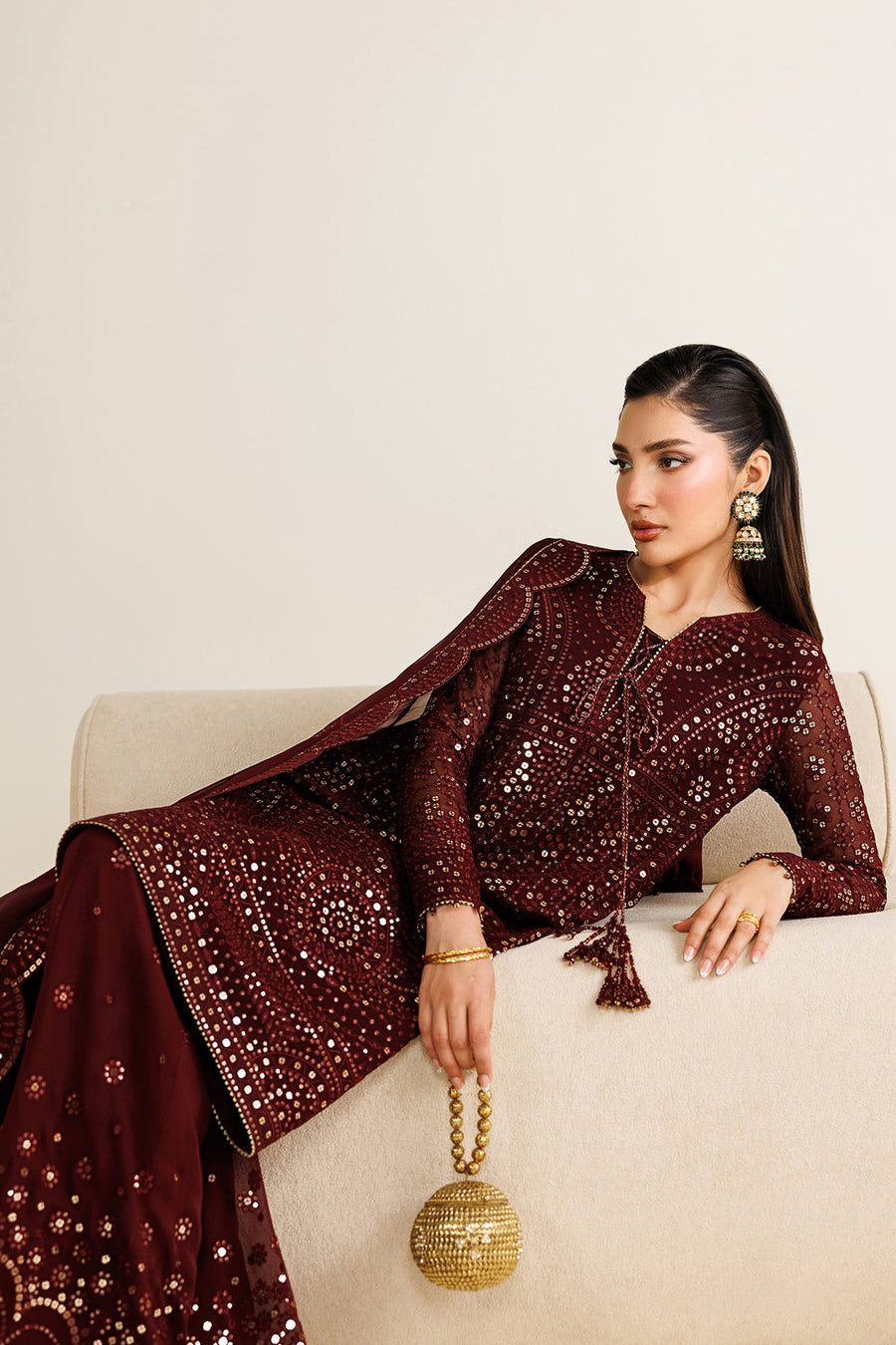 Embroidered Chiffon 3-Piece Formal Suit with Embroidered Dupatta