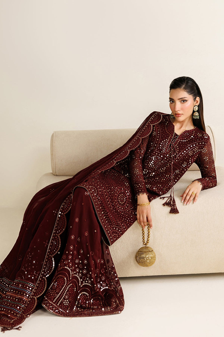 Embroidered Chiffon 3-Piece Formal Suit with Embroidered Dupatta