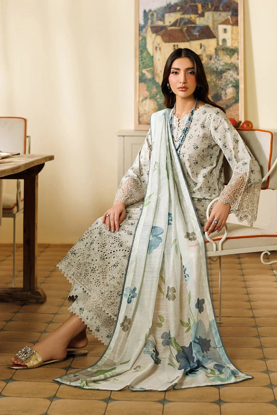 Jazan Embroidered Printed Lawn 3-Piece Suit