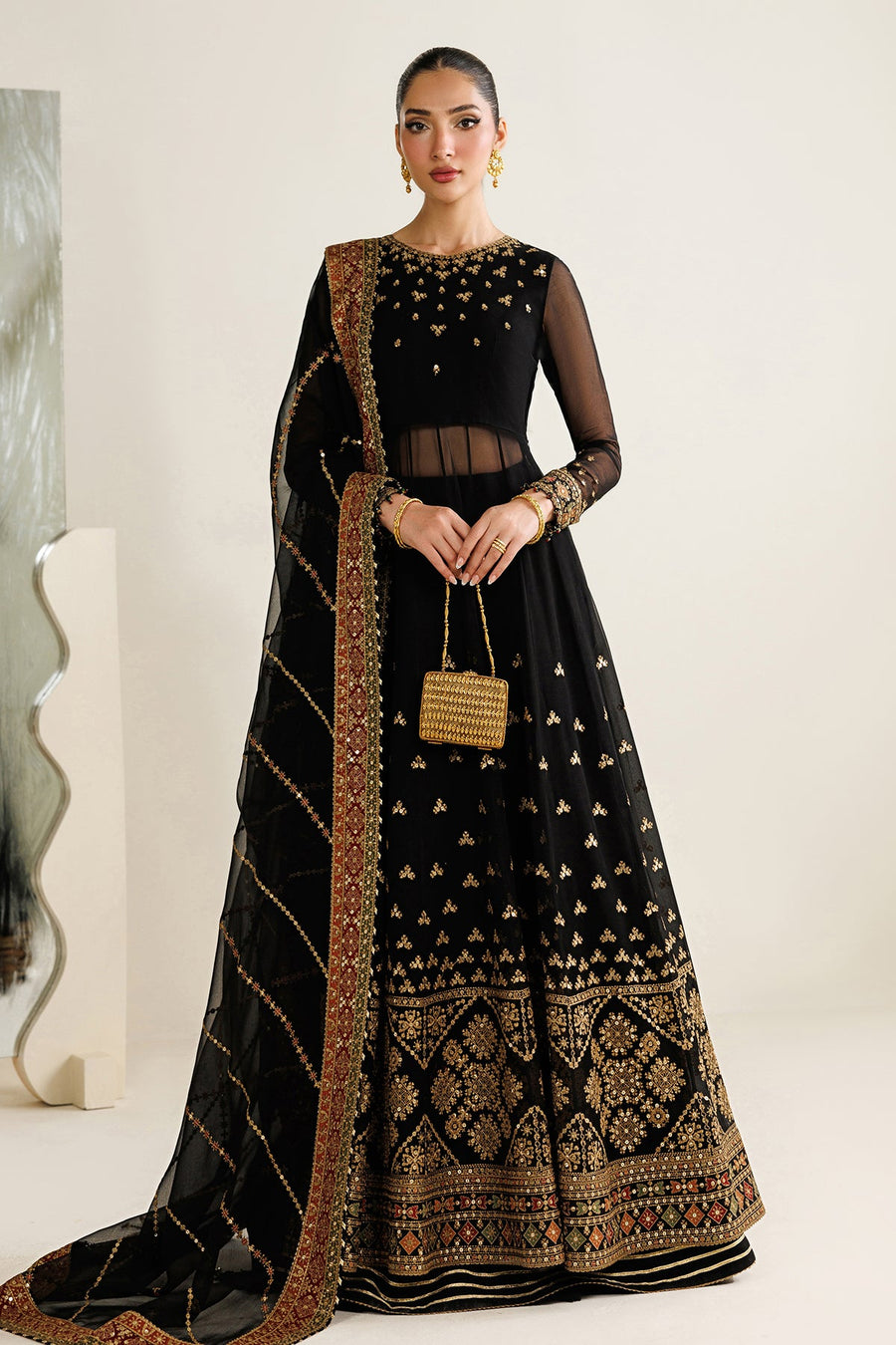 Embroidered Chiffon 3-Piece Formal Suit with Chiffon Dupatta