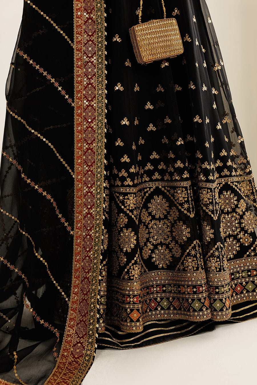 Embroidered Chiffon 3-Piece Formal Suit with Chiffon Dupatta
