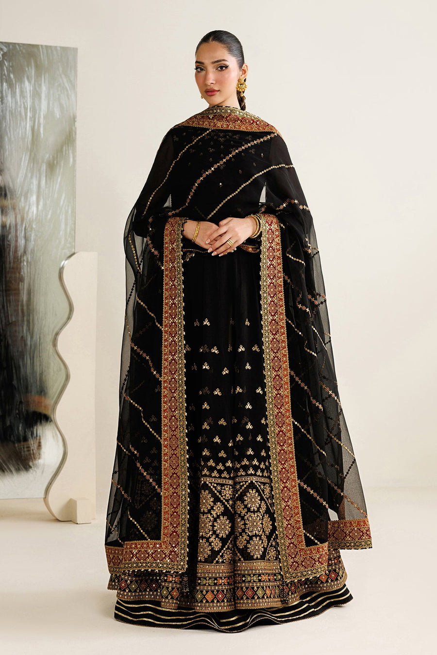 Embroidered Chiffon 3-Piece Formal Suit with Chiffon Dupatta