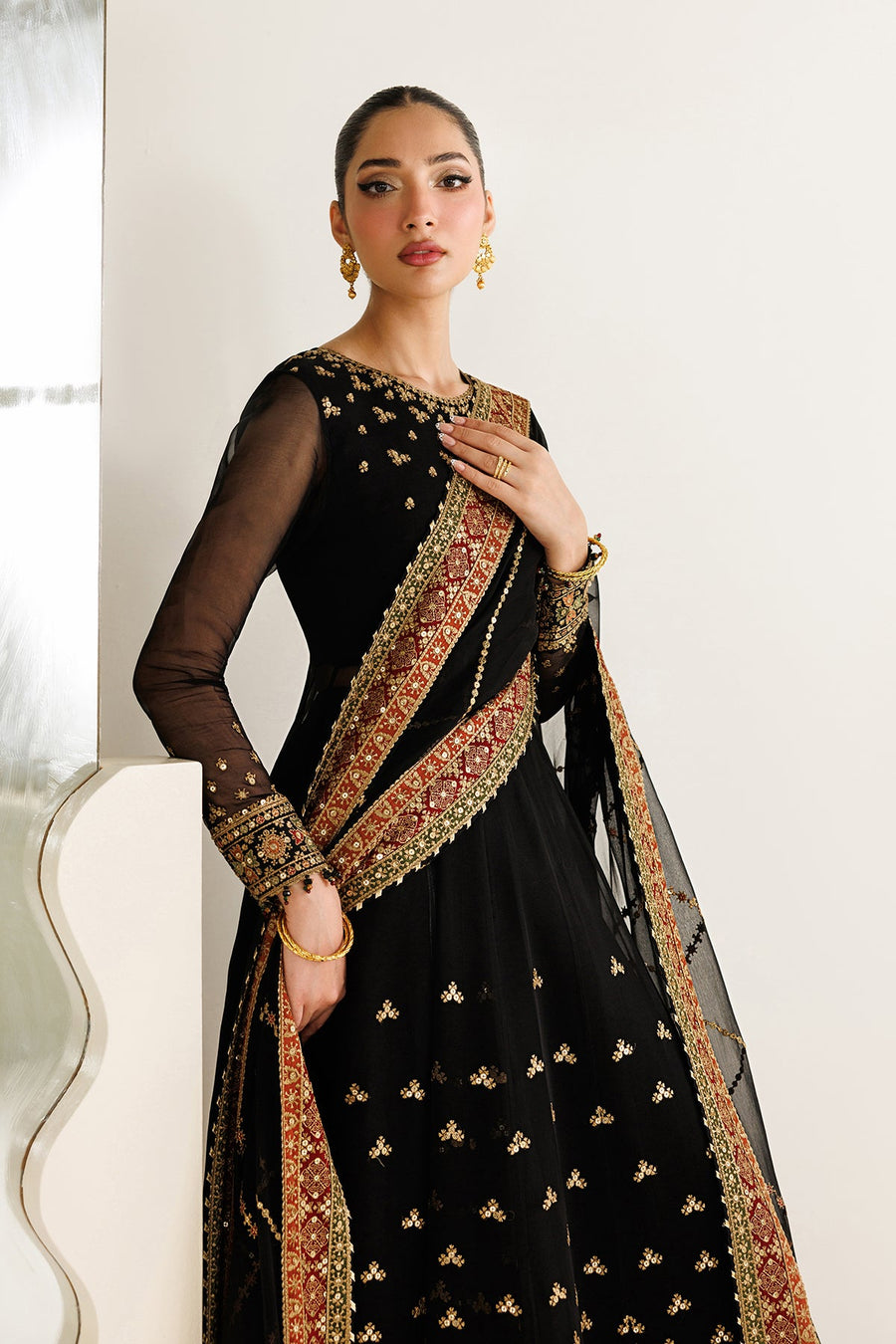 Embroidered Chiffon 3-Piece Formal Suit with Chiffon Dupatta