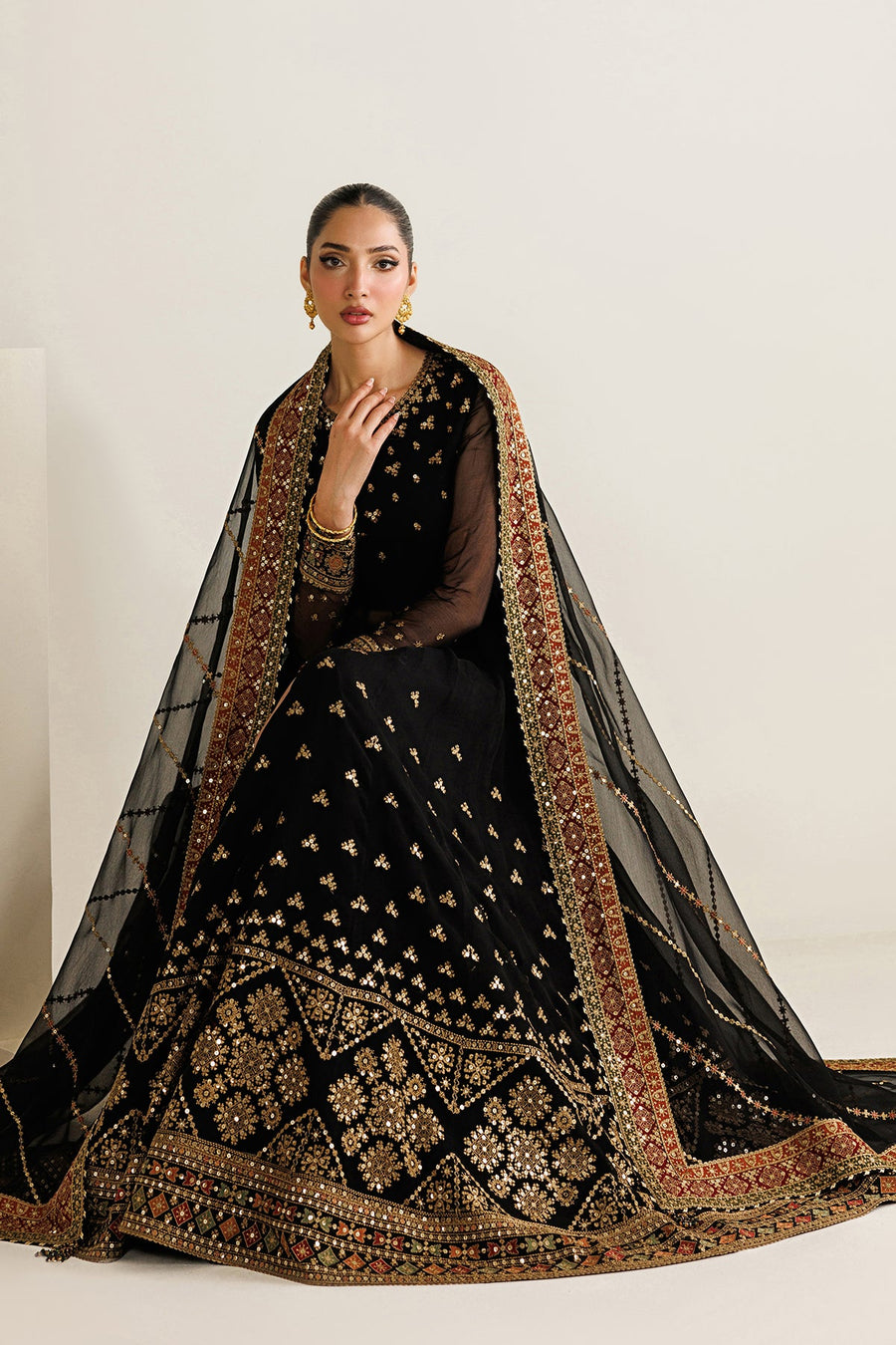 Embroidered Chiffon 3-Piece Formal Suit with Chiffon Dupatta
