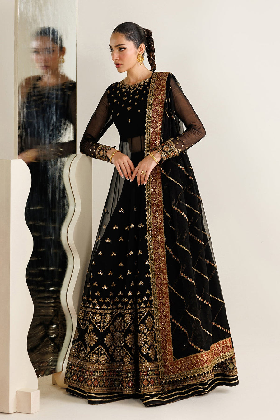Embroidered Chiffon 3-Piece Formal Suit with Chiffon Dupatta