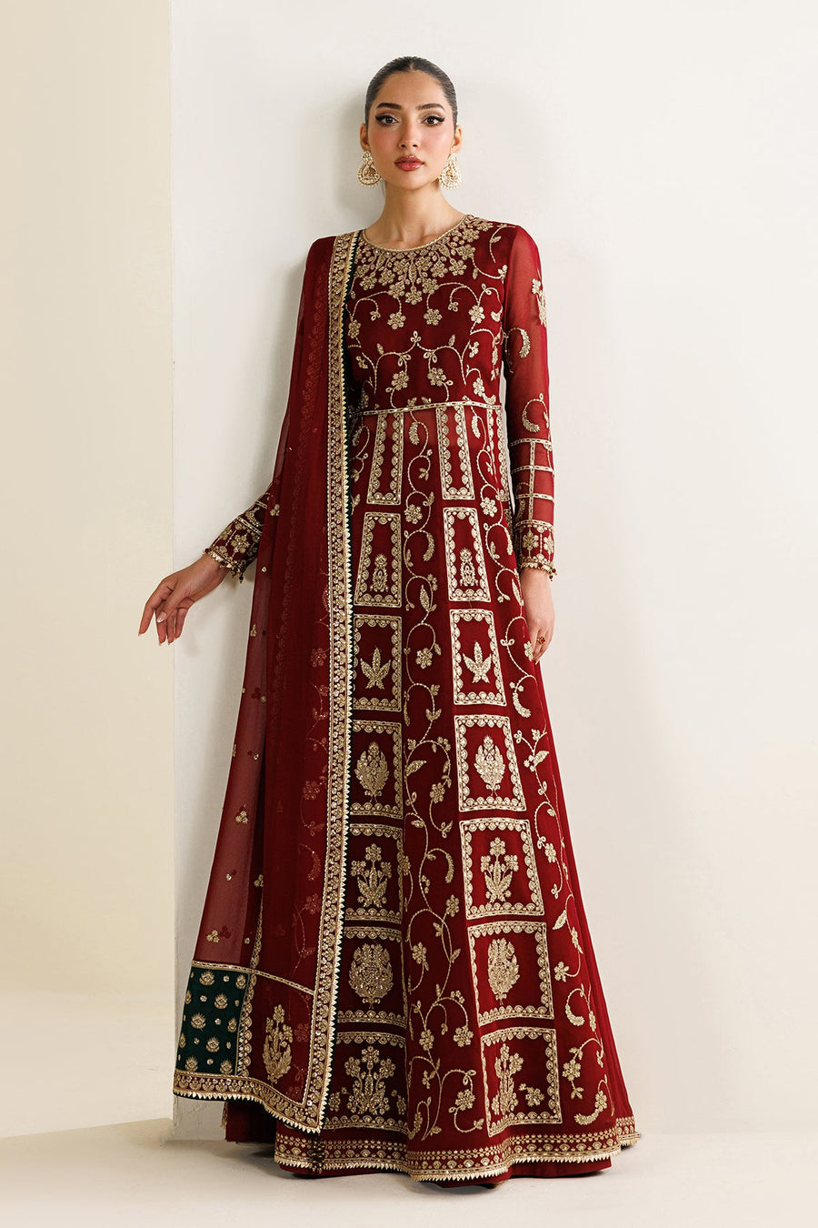 Embroidered Chiffon 3-Piece Formal Suit with Embroidered Dupatta