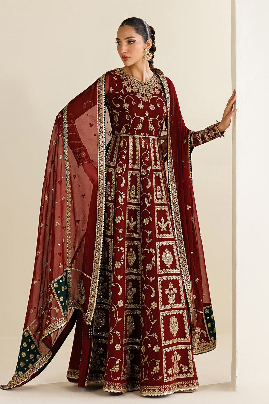 Embroidered Chiffon 3-Piece Formal Suit with Embroidered Dupatta