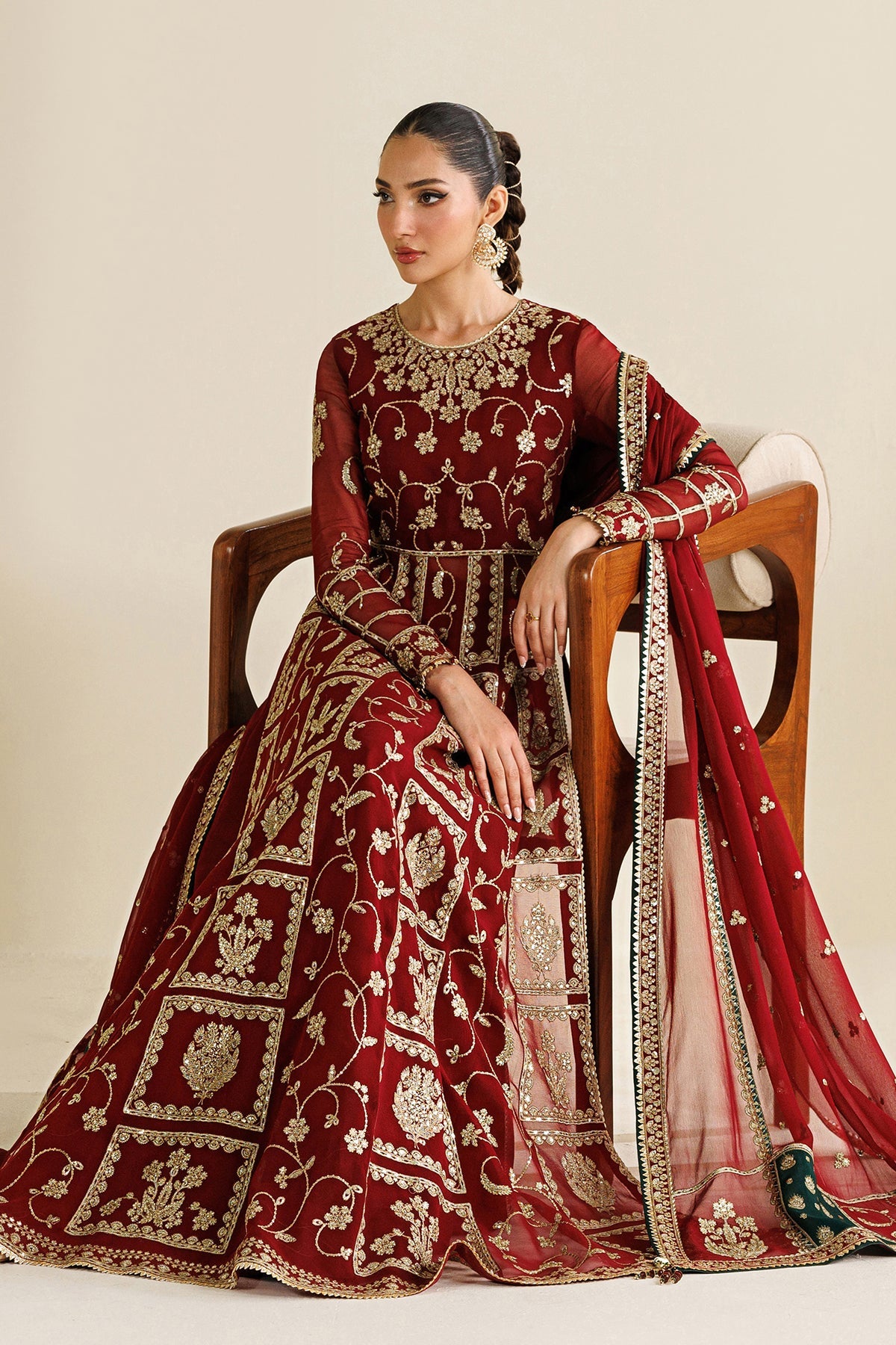 Embroidered Chiffon 3-Piece Formal Suit with Embroidered Dupatta