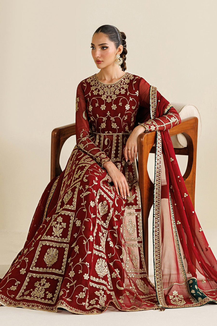 Embroidered Chiffon 3-Piece Formal Suit with Embroidered Dupatta