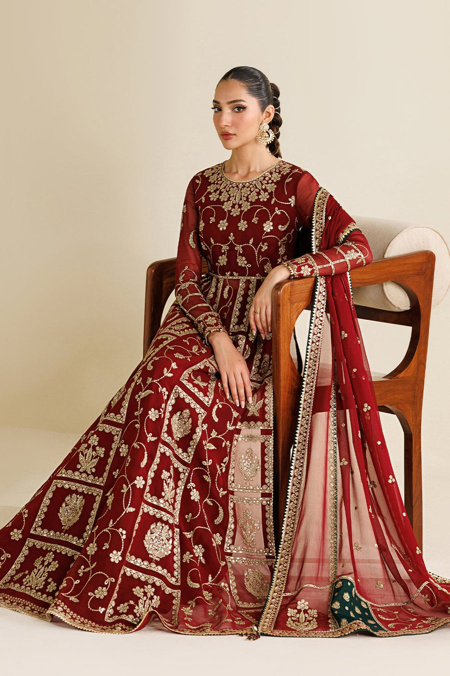 Embroidered Chiffon 3-Piece Formal Suit with Embroidered Dupatta