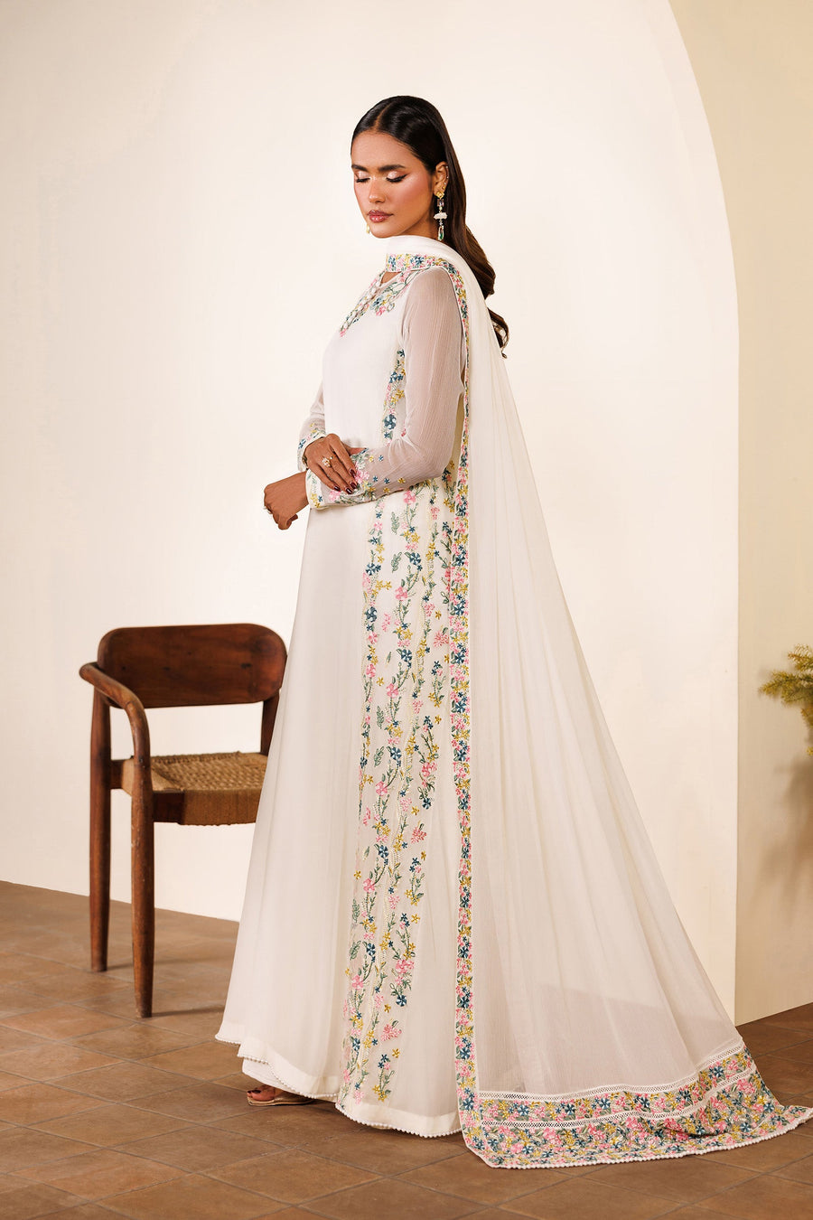 Embroidered Chiffon 3-Piece Formal Suit | EMC 24