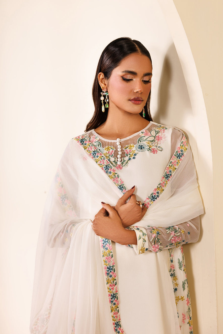 Embroidered Chiffon 3-Piece Formal Suit | EMC 24