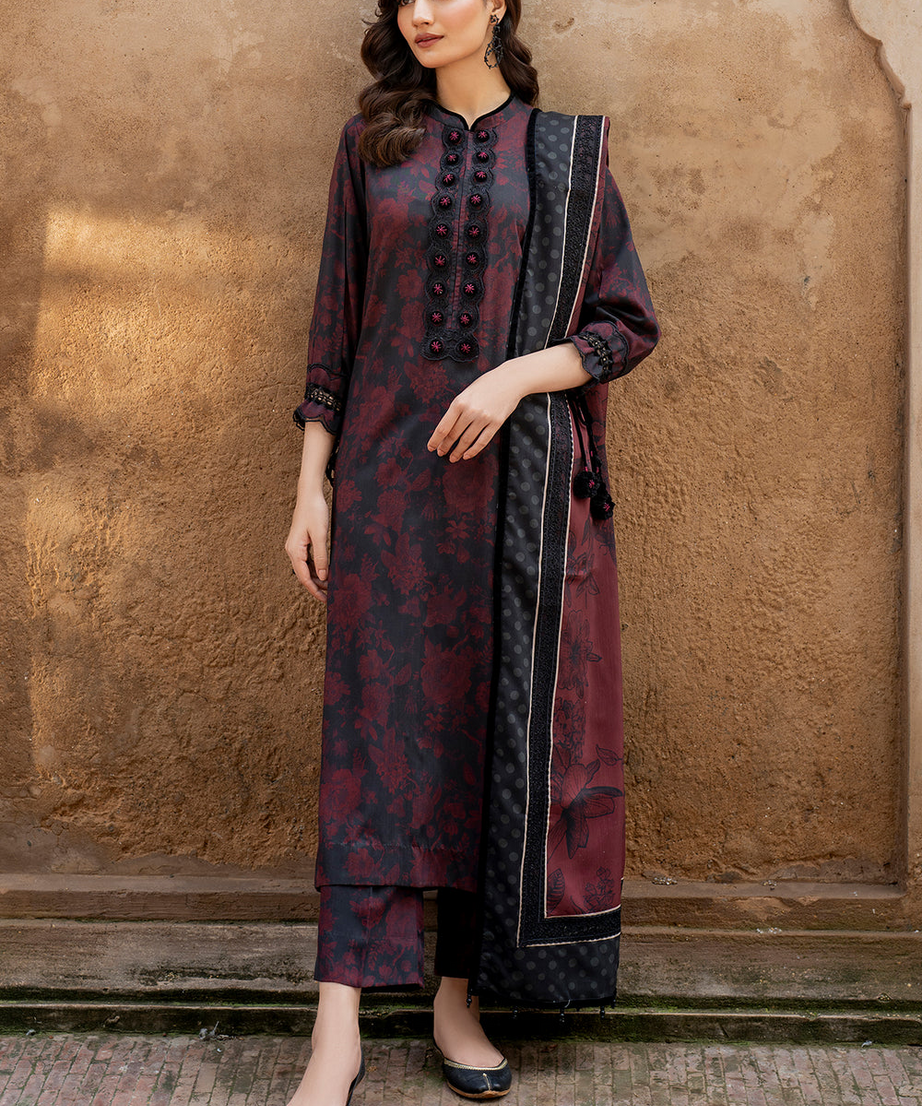 EMBROIDERED VISCOSE 3-Piece