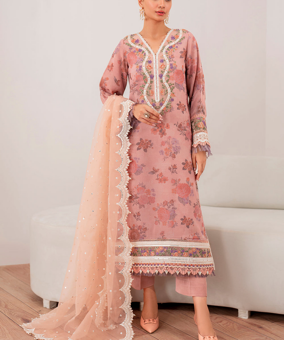 EMBROIDERED CHIFFON 3-Piece