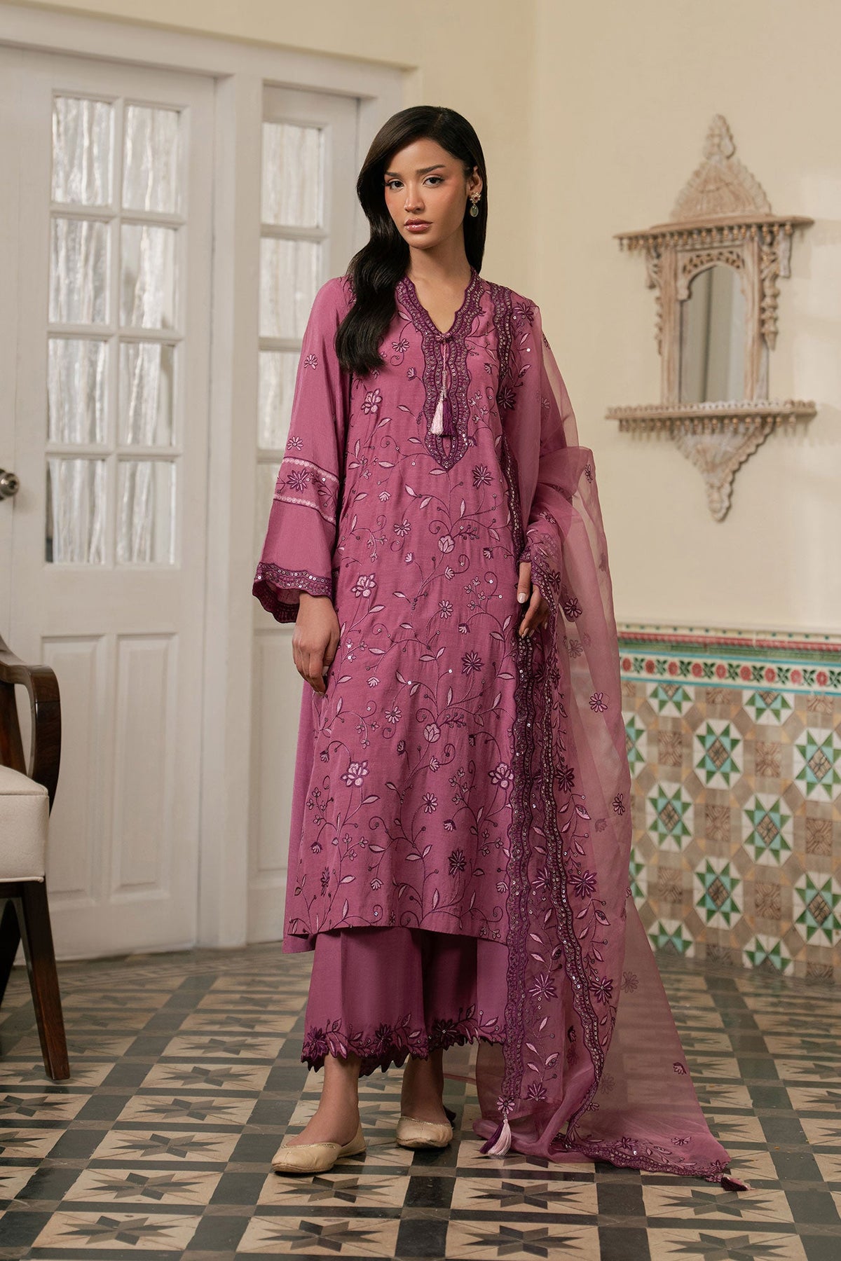 ORCHID AURA-3PC (SHIRT, TROUSER & DUPATTA)