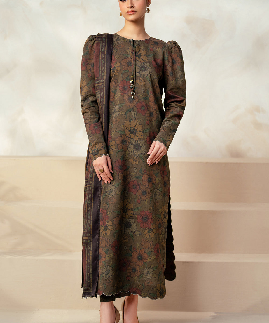 PRINTED KHADDAR 3-Piece