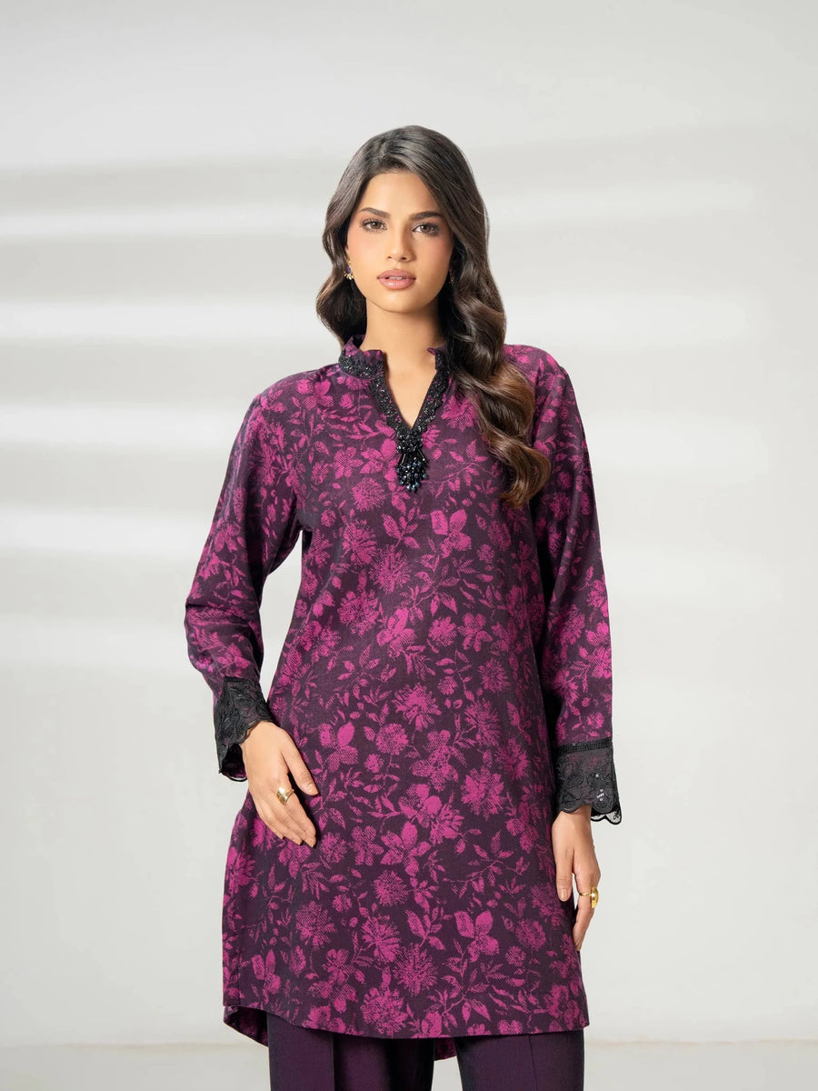 2 Piece Jacquard Suit - Embroidered (Pret) - Pehnaawaa